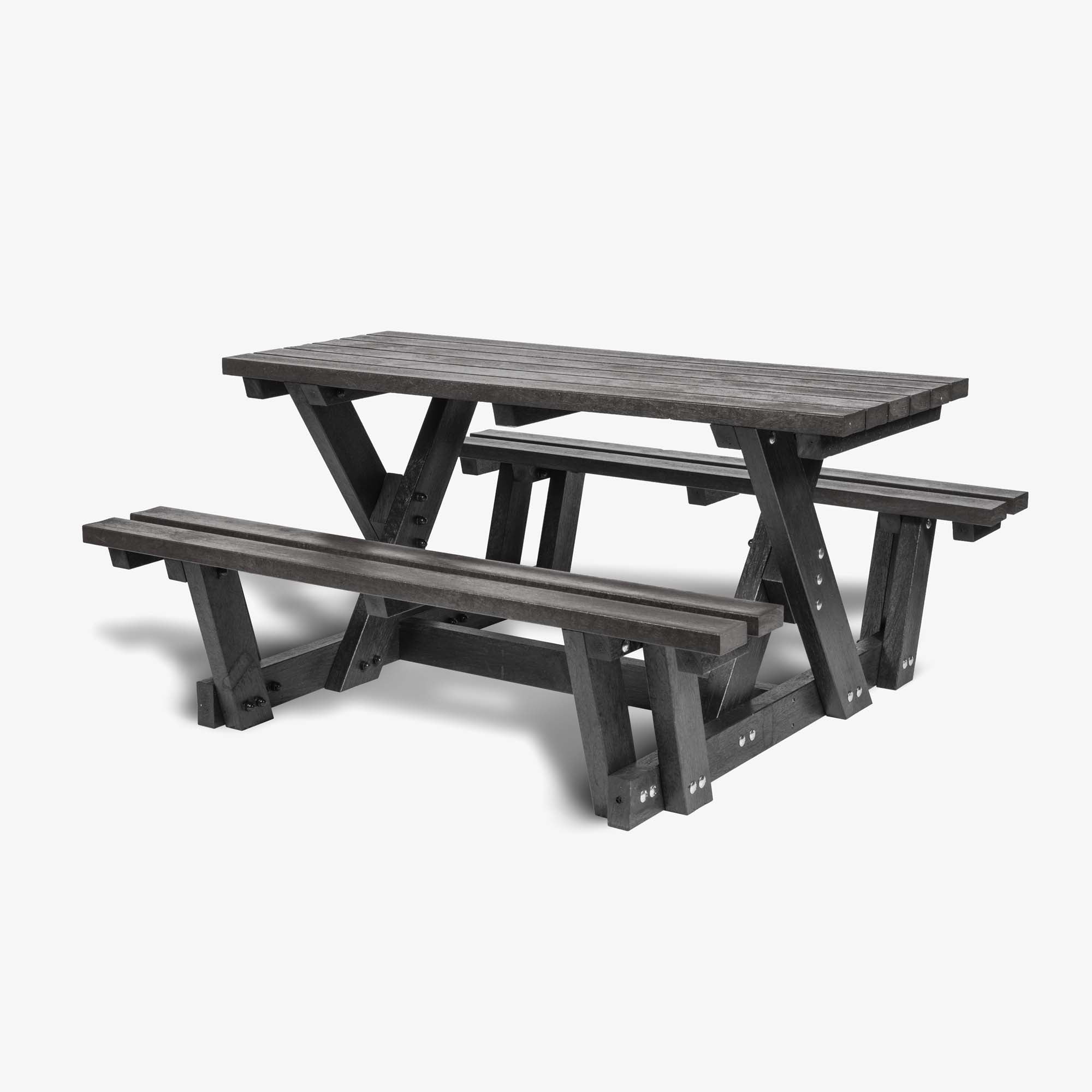 Black Recycled Plastic Picnic Table , Manticore Lumber