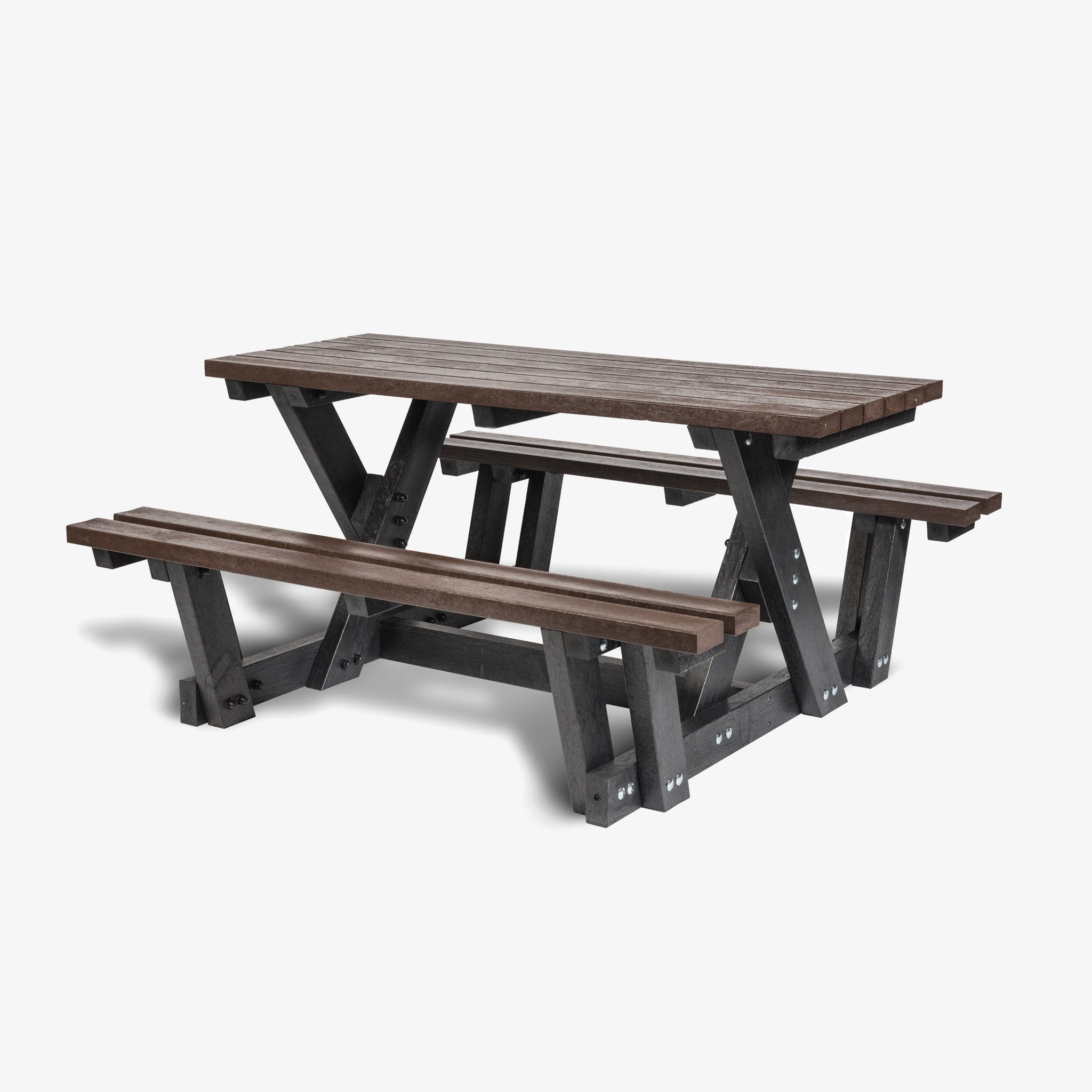 Brown Recycled Plastic Picnic Table , Manticore Lumber