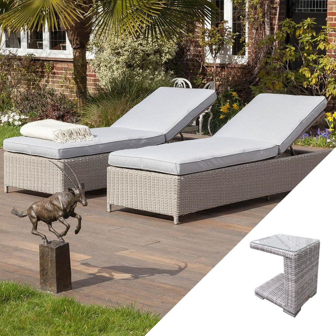 sun lounger table set