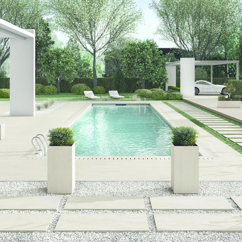 600x600mm Umber 20mm Taupe Outdoor Porcelain Paving Tiles 600x600