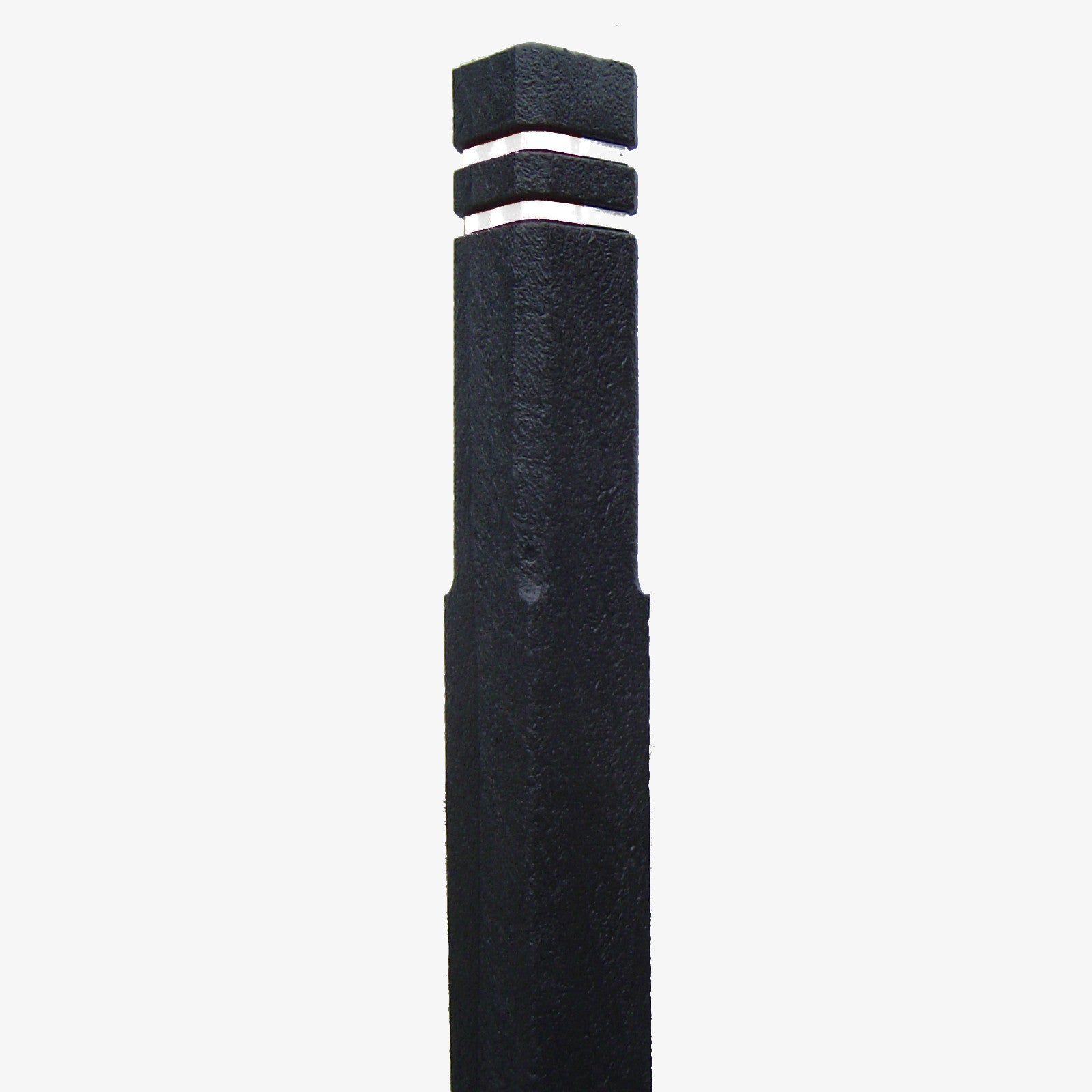 Square White Banded Recycled Plastic Bollard , Manticore Lumber Black