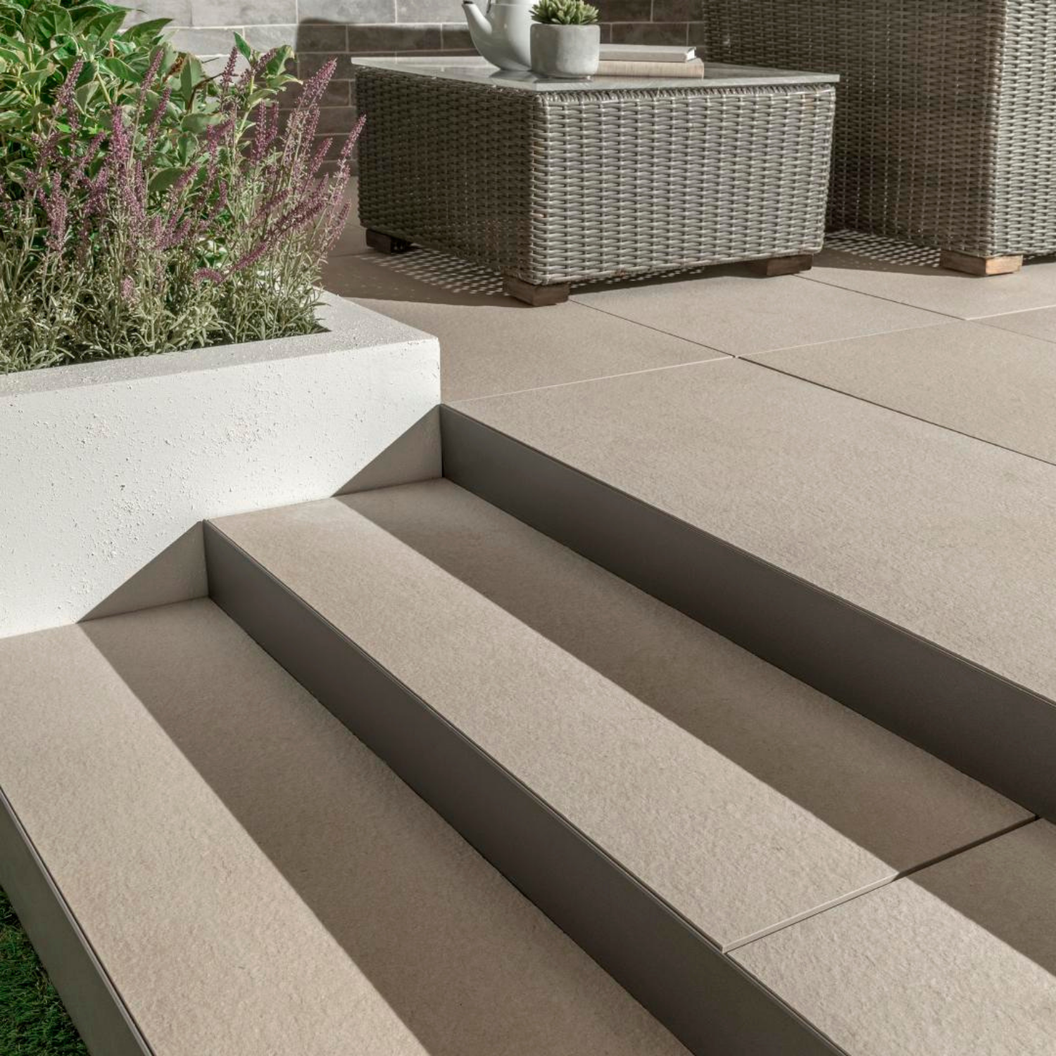 White Fossil Porcelain Paving 595x595mm - 2 Tiles (595x595mm)