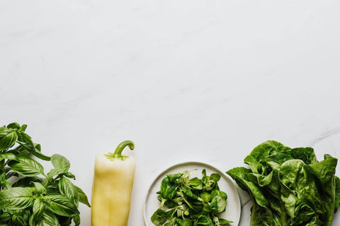 Beauty Comes from Within: The Most Important Nutrients - Basil, pepper, and lettuce