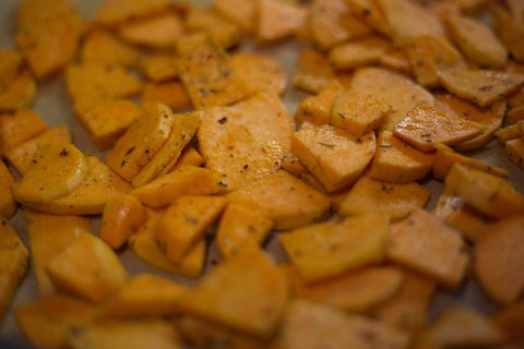 Tasty Twists on Traditional Holiday Dishes - roasted, seasoned sweet potatoes