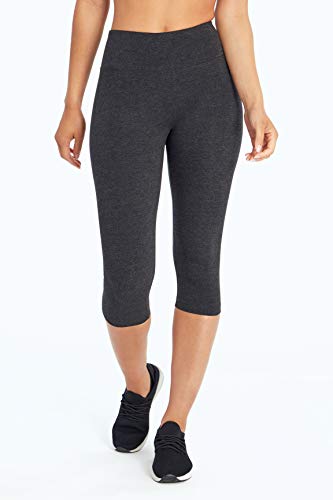 Bally Total Fitness Womens High Rise Tummy Control Capri Legging, Heather  Charcoal, X-Large | FitnessGearUSA.Com