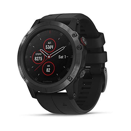 Garmin 5 Plus, Premium Multisport GPS Smartwatch, Features Color TOPO Maps, Heart Rate Monitoring, and Garmin Black with Black (Renewed) | FitnessGearUSA.Com