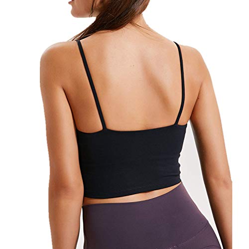 Lemedy Women Padded Sports Bra Fitness Workout Running Shirts Yoga Tank Top  (S, Black) | FitnessGearUSA.Com