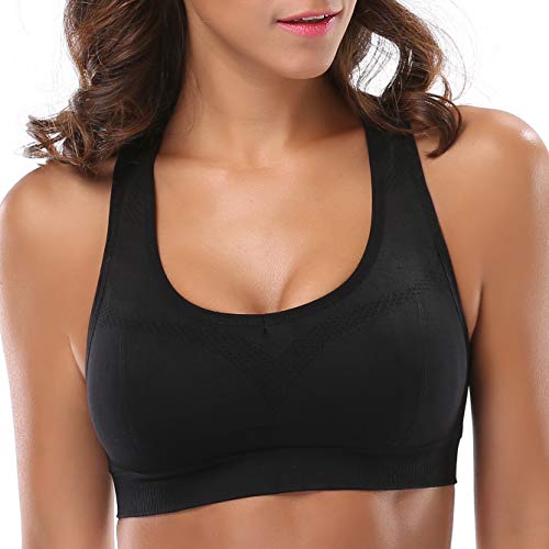 MIRITY Women Racerback Sports Bras - High Impact Workout Gym Activewear Bra  Color Black Grey Blue Hotpink White Pack of 5 Size S | FitnessGearUSA.Com