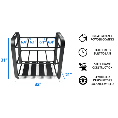 Synergee Yoga Mat Storage Rack – Storage Cart for Yoga Mats, Foam