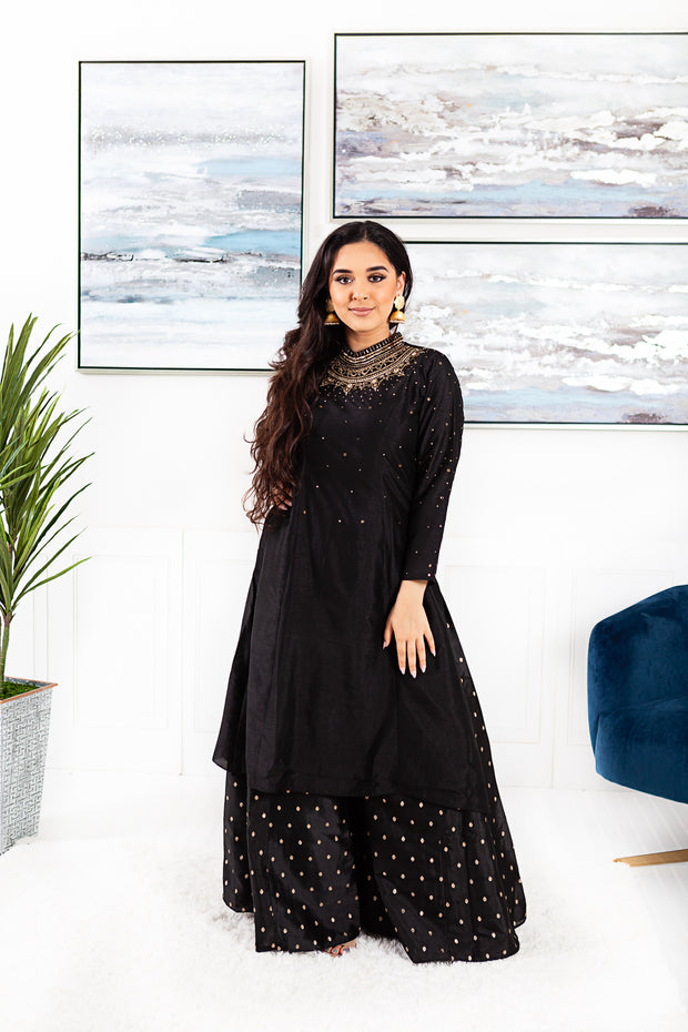 black sharara dress