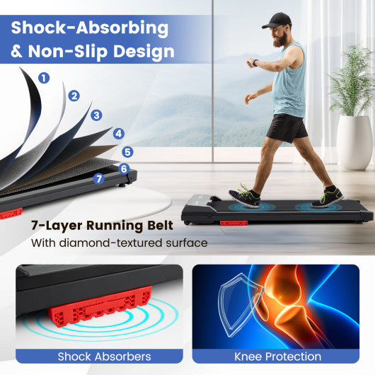 2.5HP Under Desk Treadmill with Remote Control and LED Display-Black - Image 5