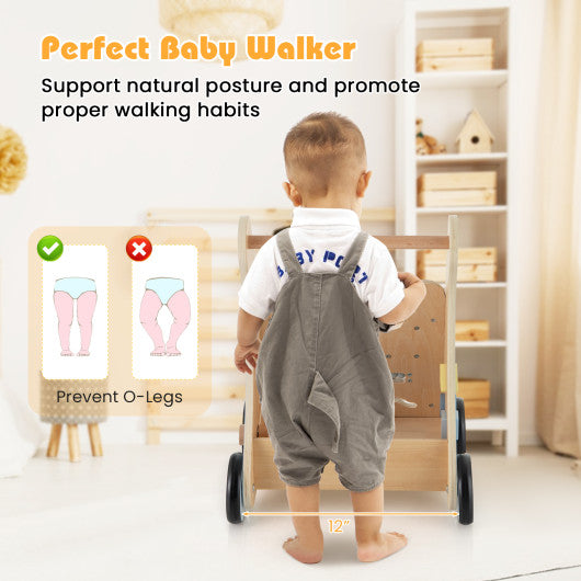 Wooden Baby Push and Pull Walker with Multi-Activity Learning Center - Image 6