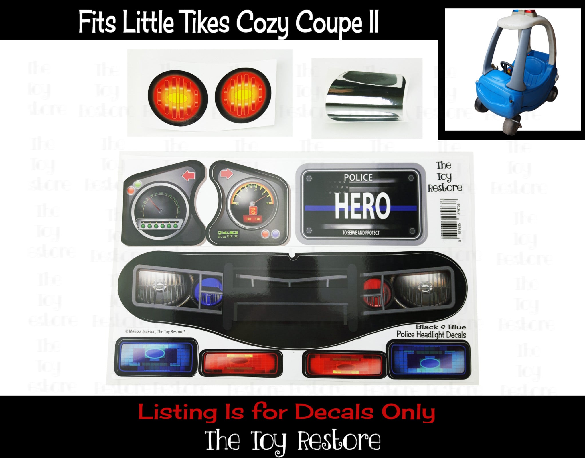 cozy coupe replacement decals