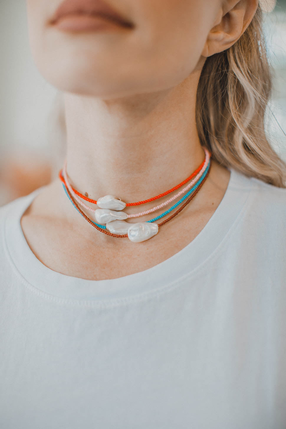 Beaded Choker With Pearl