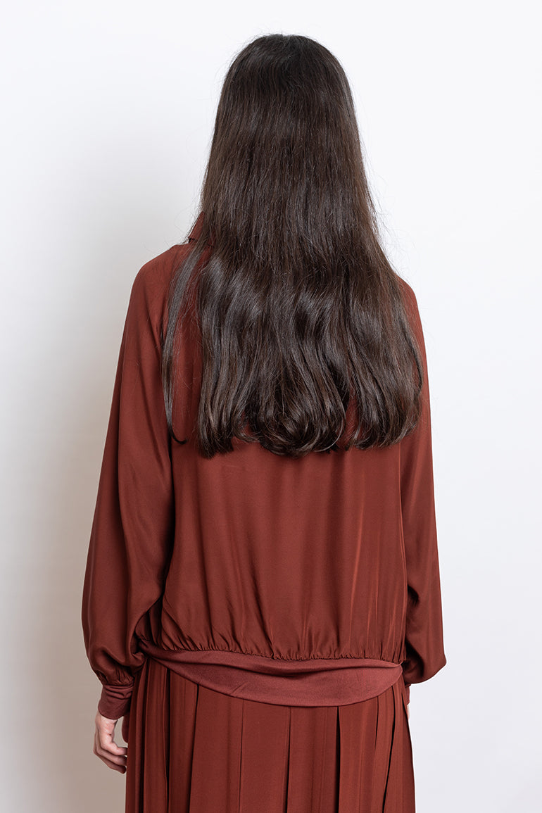 Organic Silk Sweatshirt - Brick