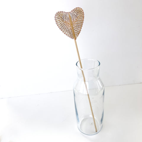 Decorative wire crochet flower in a vase - YoolaDesign