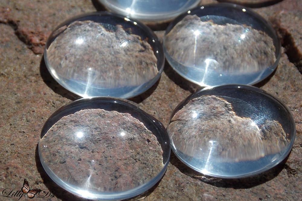 16mm Round Clear Glass Cabochons | Lilly Ds DIY Craft Supplies