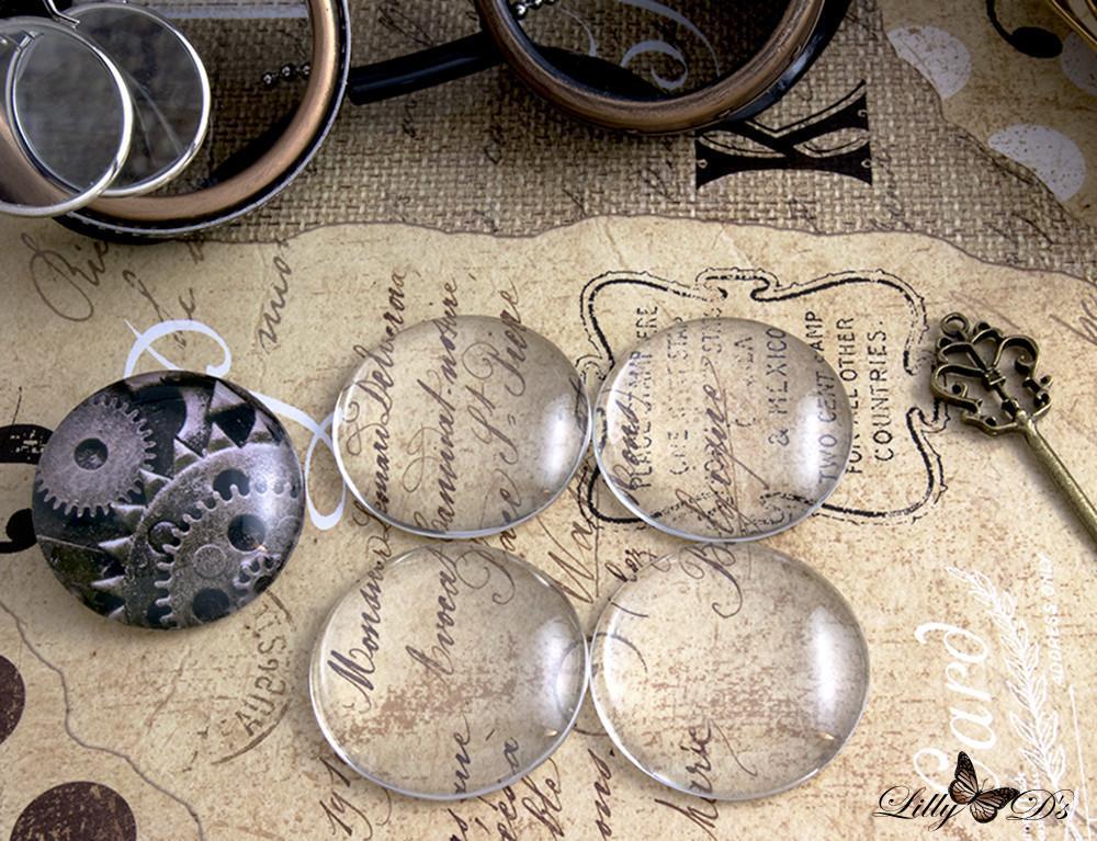 38mm (1.5") Large Round Clear Glass Cabochons