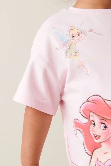Girl Conjunto De Camiseta e Leggings Rosa Disney Princess De Manga C