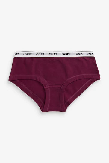 |BigGirl| Pacote Com 7 Cuecas Hipster -Berry Red/Grey (2-16 anos)