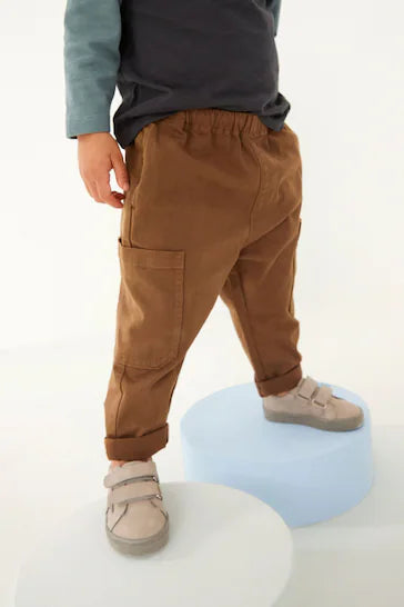 |BigBoy| Calça Sem Bojo Com Bolso Lateral - Tan Brown (3 meses a 7 anos)
