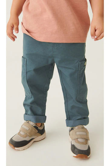 |BigBoy| Calça Sem Bojo Com Bolso Lateral - Teal Blue (3 meses a 7 anos)