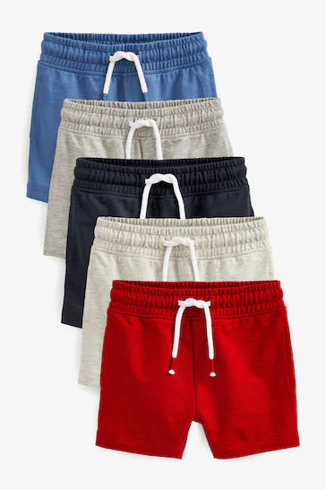 |BigBoy| Pacote Com 5 Shorts De Jérsei - Blue/Grey/Red (3 meses a 7 anos)