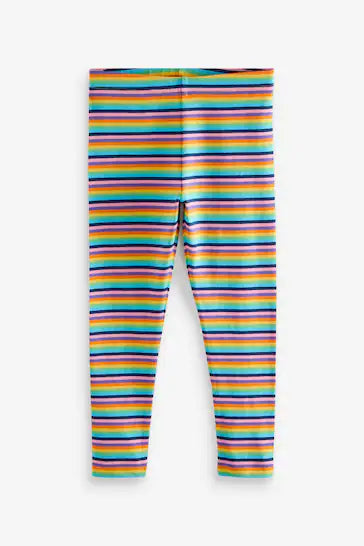 |BigGirl| Leggings - Pink Green Blue Rainbow Stripe (3-16 anos)