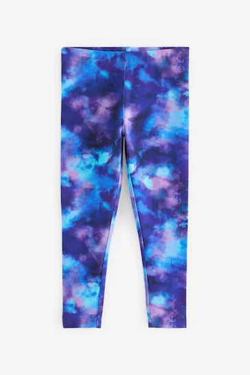 |BigGirl| Leggings - Blue Purple Tie Dye (3-16 anos)