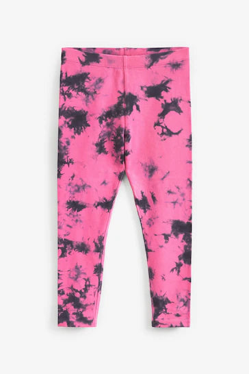 |BigGirl| Leggings - Pink Black tie Dye (3-16 anos)