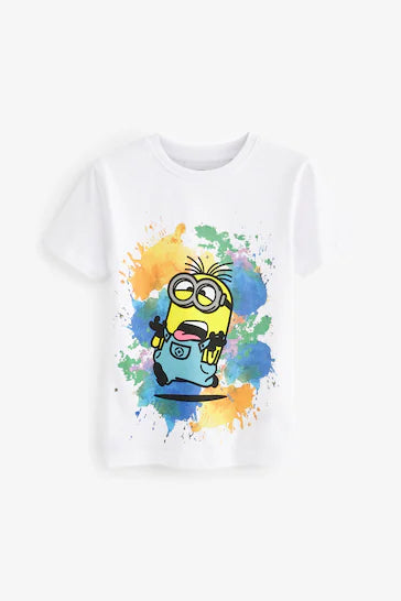 |BigBoy| Camiseta Manga Curta Minions - White Splat (3-16 anos)