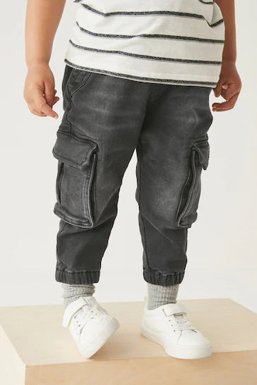 |BigBoy| Jeans Comfort Cargo - Black(3 meses a 7 anos)
