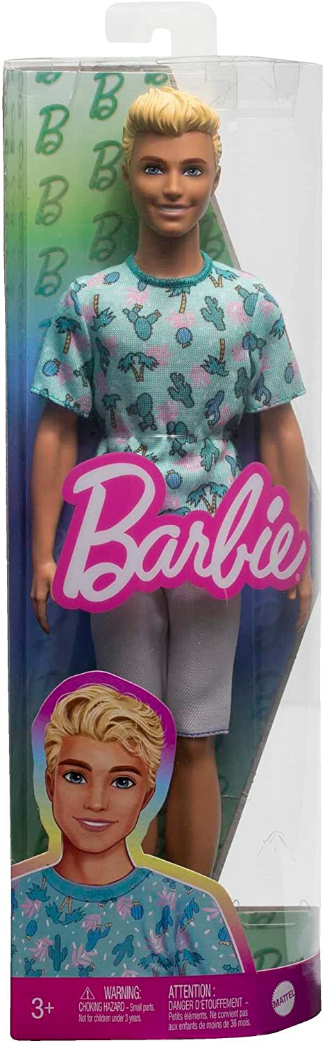 Barbie Boneco Ken Fashionistas nº 211 com cabelo loiro, vestindo camis