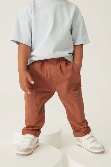 |BigBoy| Calça Sem Bojo Com Bolso Lateral - Rust Brown (3 meses a 7 anos)