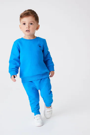 |BigBoy| Conjunto De Moletom E Calça Jogger - Bright Blue (3 meses a 7 anos)