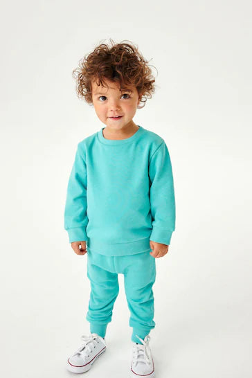 |BigBoy| Conjunto De Moletom E Calça Jogger - Aqua Blue (3 meses a 7 anos)