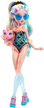 Monster High Doll, Lagoona Azul com Acessórios e Pet Piranha, Boneca M