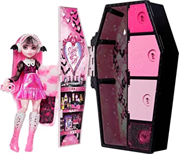 Conjunto de bonecas e moda Monster High, Draculaura com armário de