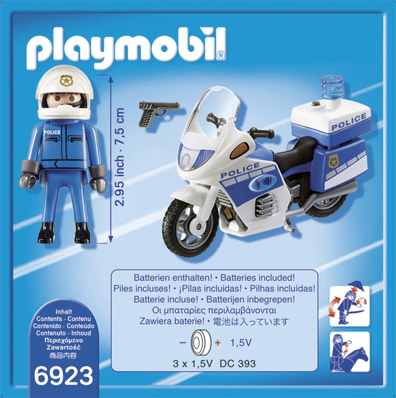 playmobil police bike with led light