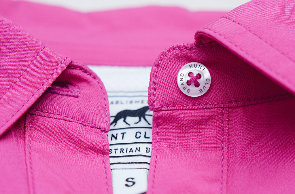 Pink equestrian button-down shirt