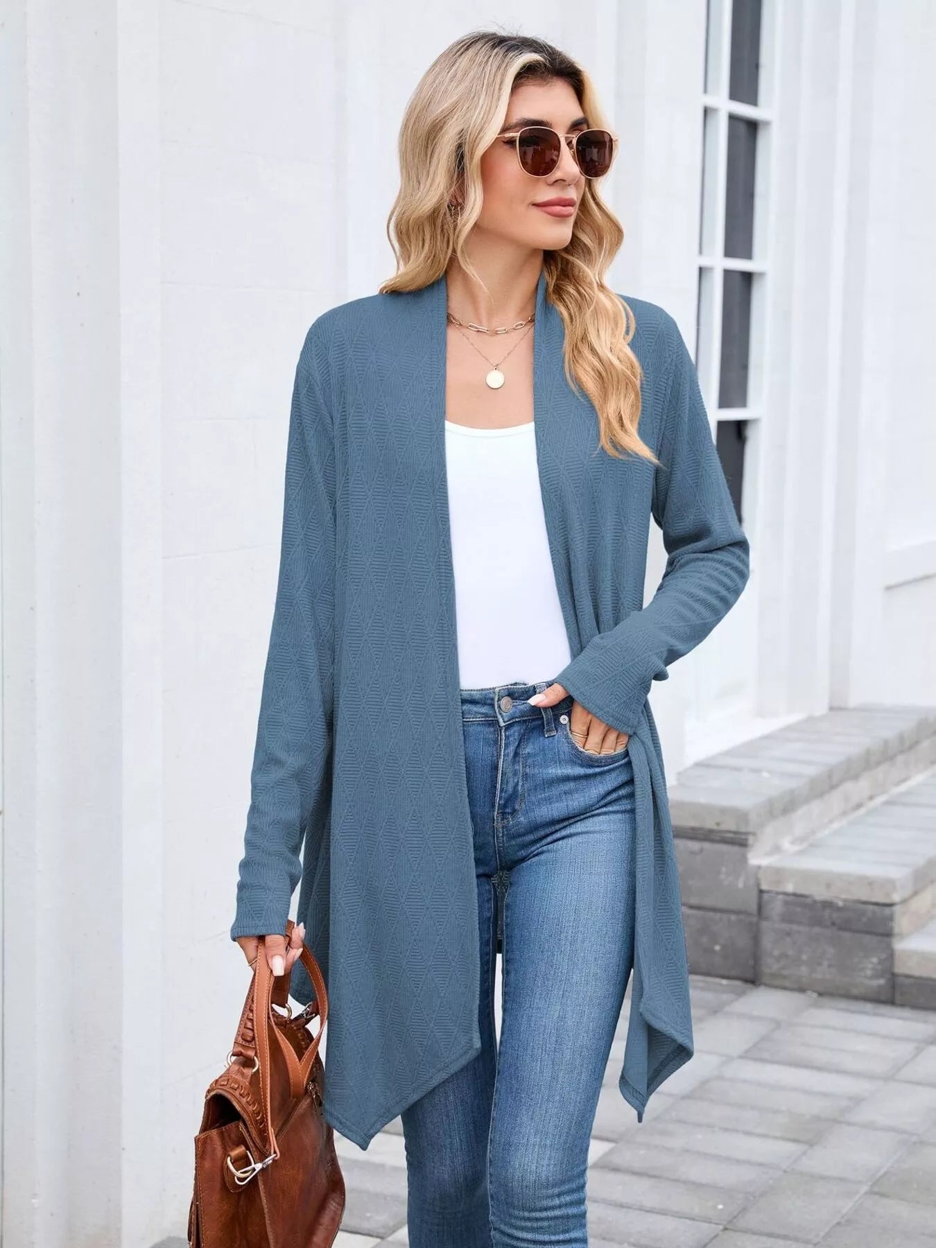 Open Front Long Cardigan