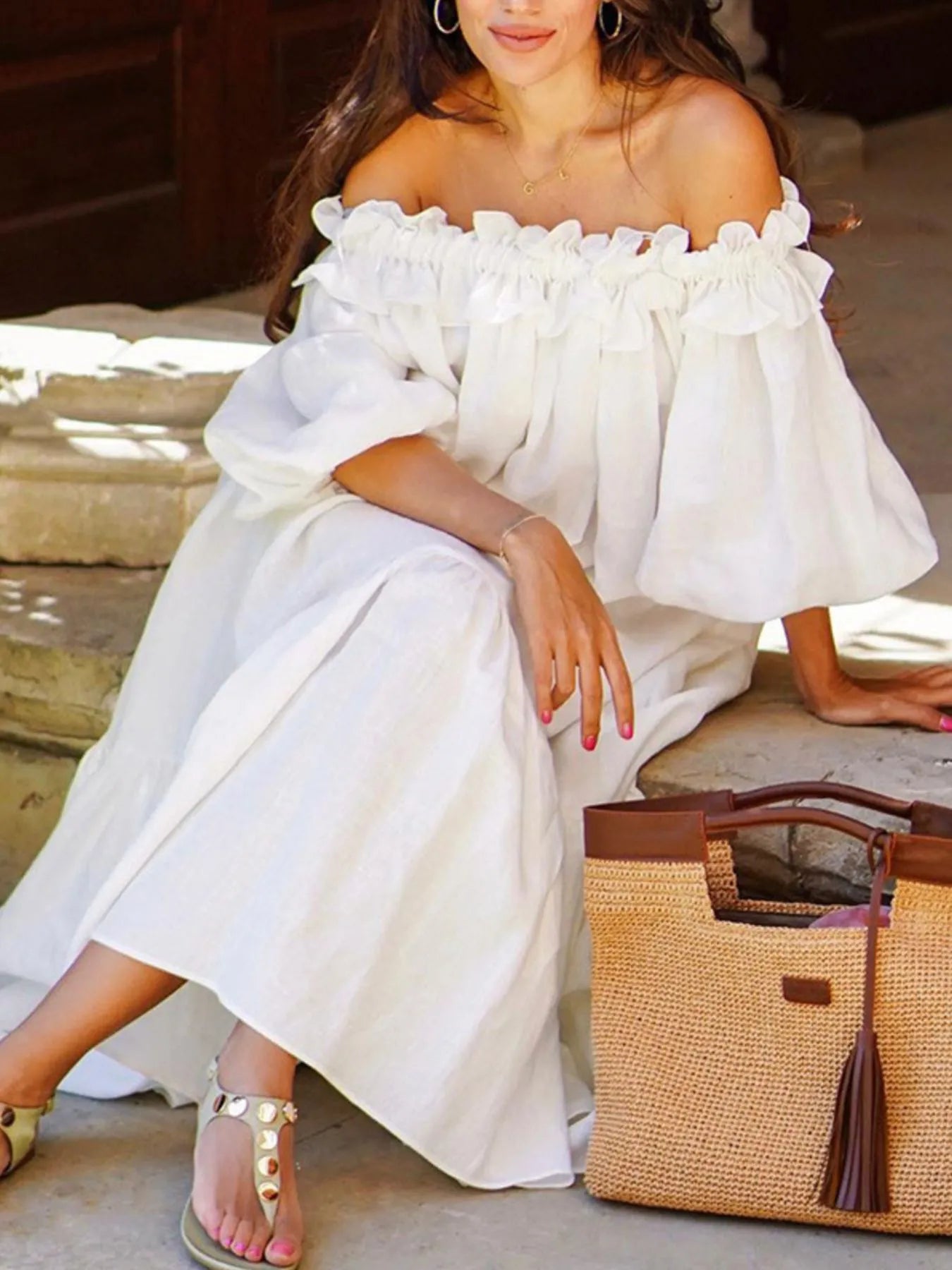 Side Slit Off-Shoulder Dress