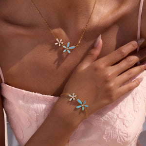 Resin Flower Necklace and Bracelet Jewelry Set - React Activewear