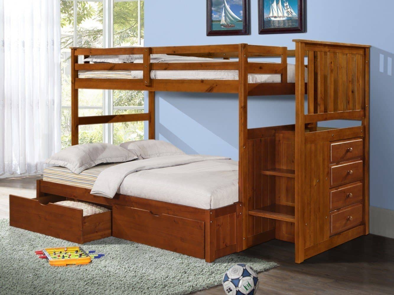 bunk beds with cabinets