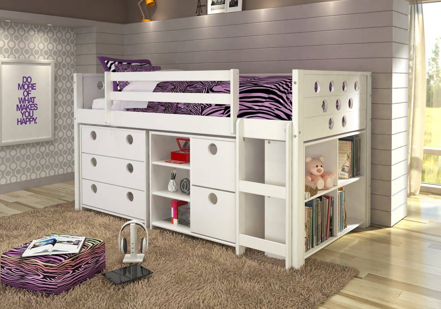 youth loft bed with storage