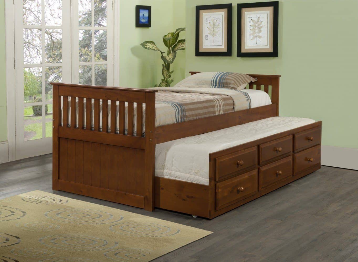 twin bed with trundle and storage