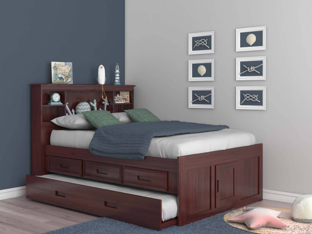 Bed With Bookcase Headboard And Drawers Bed Captains Twin Bunkhouse Captain Trendwood Plans 