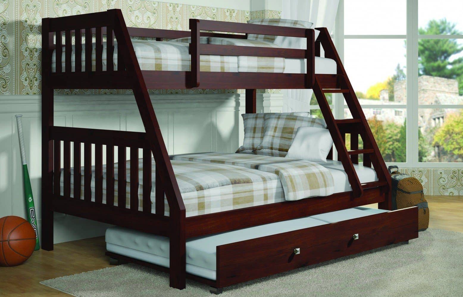 wood twin bunk beds