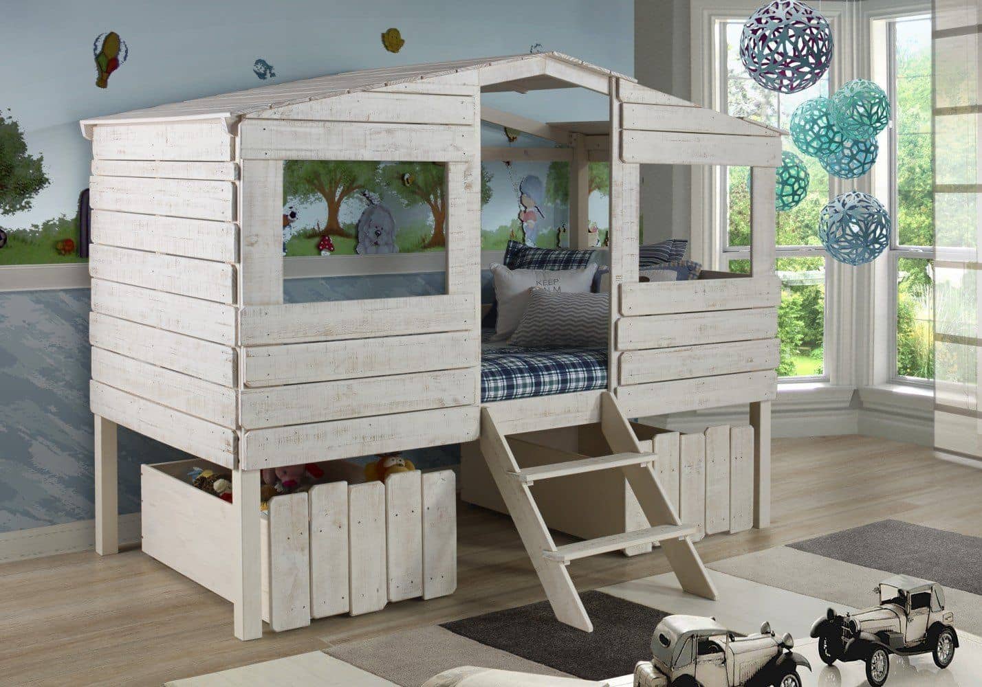 kids loft bed house