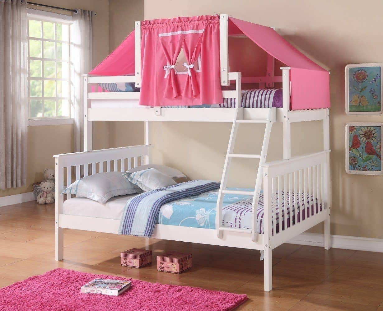 pink bunk bed twin over full